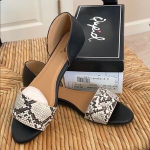 NWT: snakeskin slides